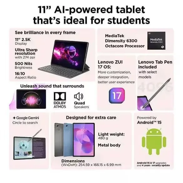 ZAFM0706IN-0_1_2 TABLET TB336ZU ACC 8/256GLG-IN-ONS PEN MIIB LENOVO (ZAFM0706IN) - Image 1