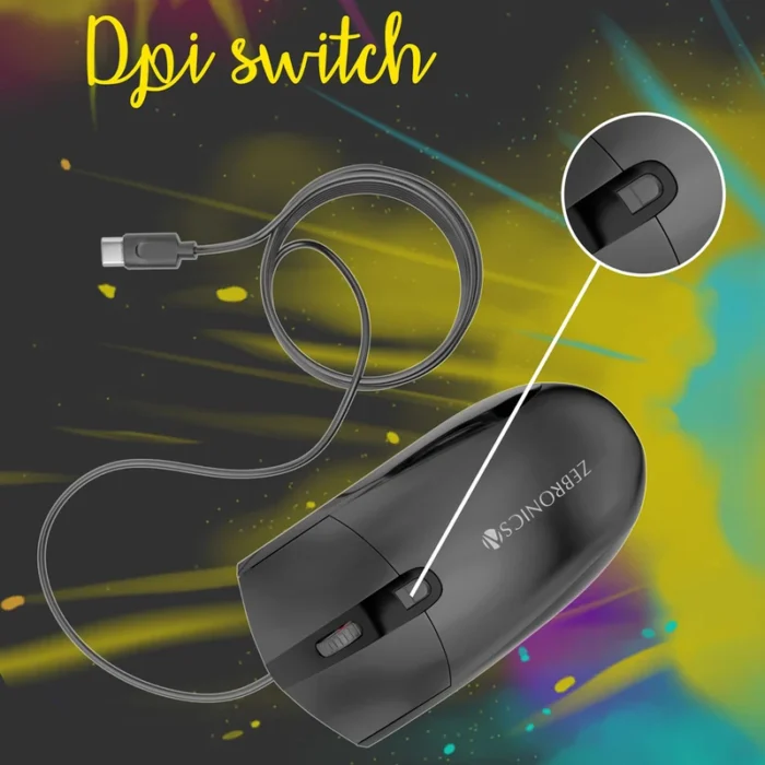 WIRED MOUSE TYPE C VELOCITY ZEBRONICS - Image 3