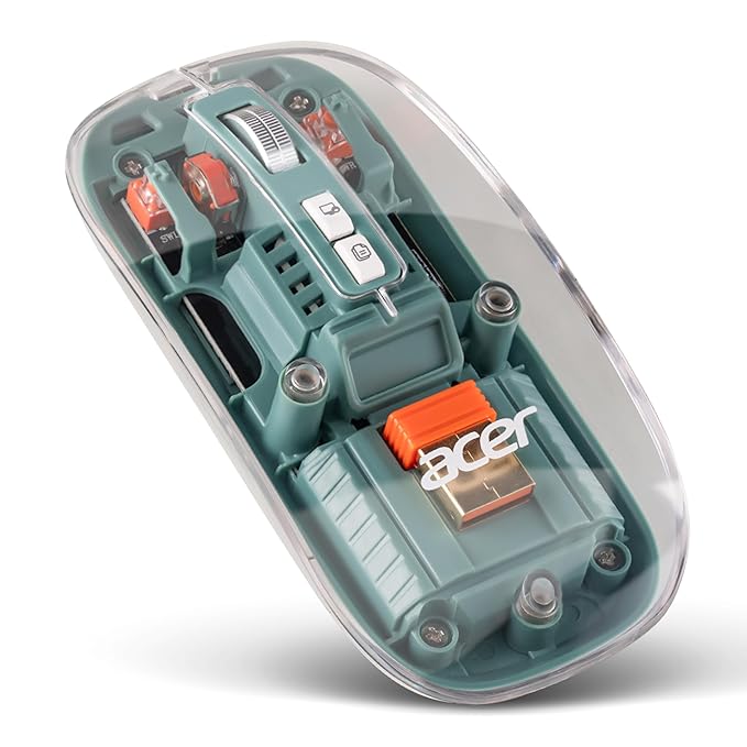 71LcvtdnYmL._SX679_ W/L TRANSPARENT RECHARGEABLE MOUSE-GREEN OS ACER (ZCA01SI.2DS) - Image 1
