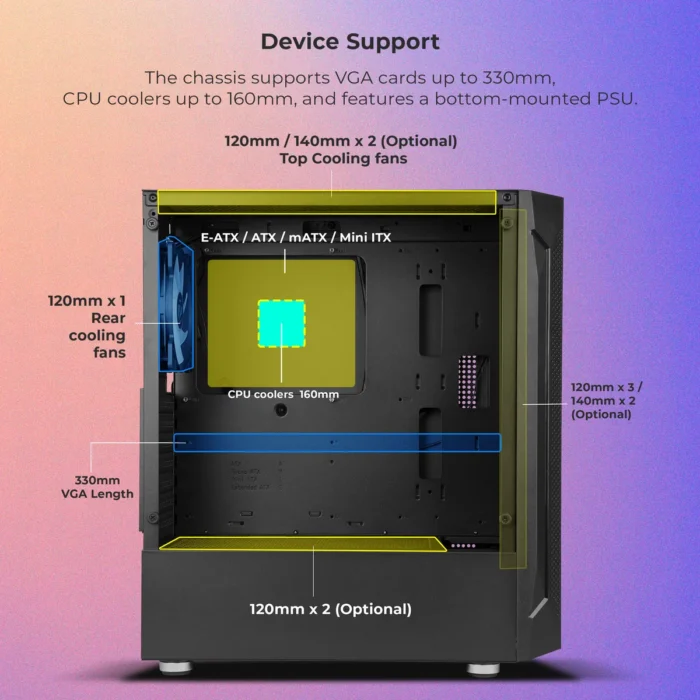 GAMING CABINET APEX PRO BLACK ZEBRONIC - Image 7