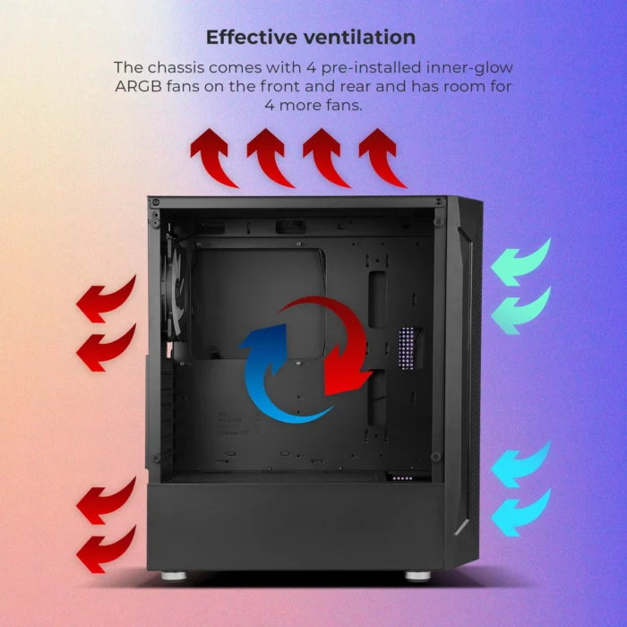 GAMING CABINET APEX PRO BLACK ZEBRONIC - Image 5