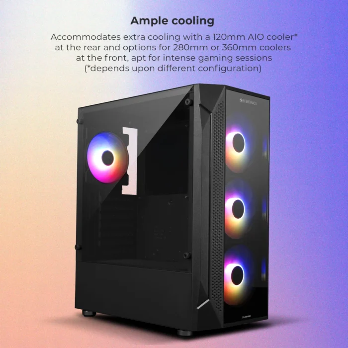 GAMING CABINET APEX PRO BLACK ZEBRONIC - Image 3