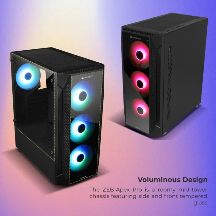 GAMING CABINET APEX PRO BLACK ZEBRONIC - Image 2