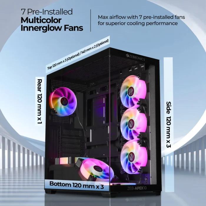GAMING CABINET APEX 10 BLACK ZEBRONICS - Image 7