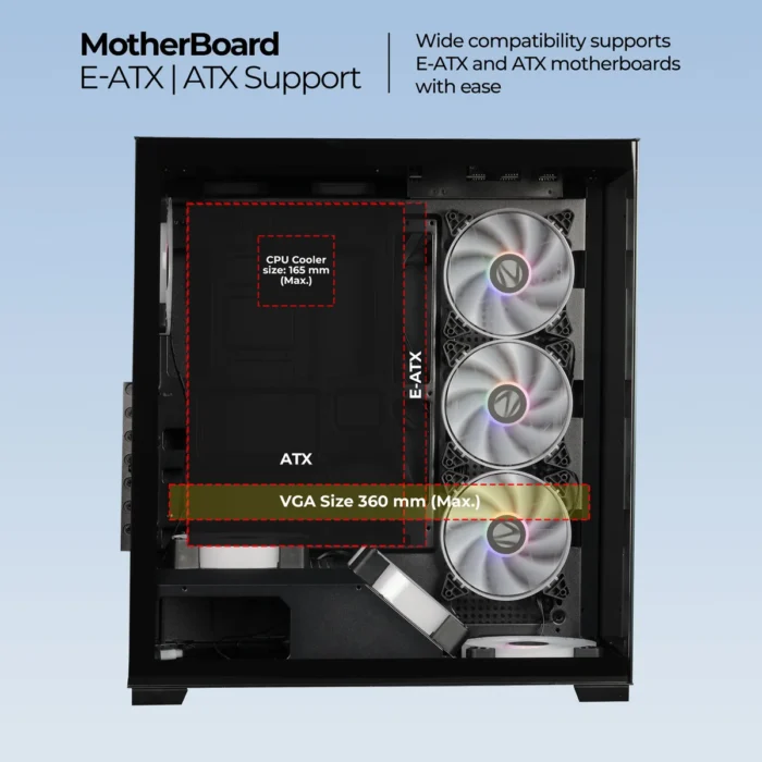 GAMING CABINET APEX 10 BLACK ZEBRONICS - Image 5