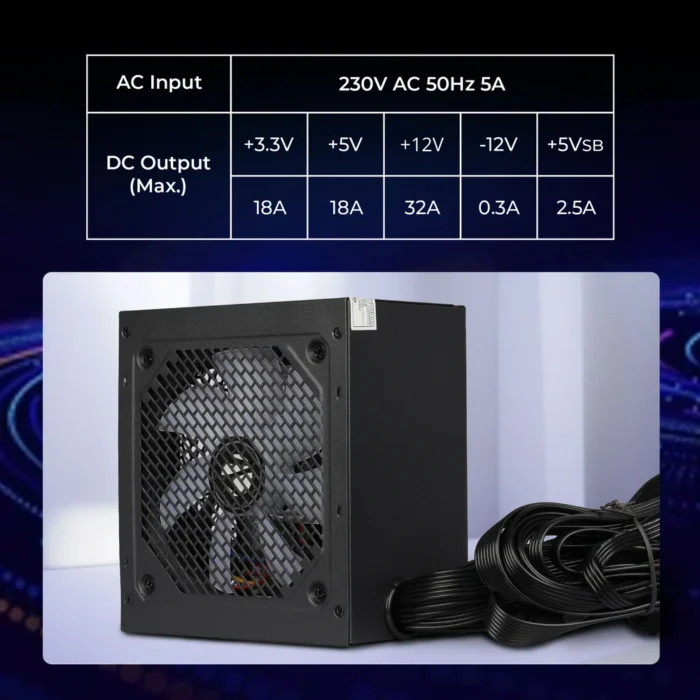 SMPS VS550Z WITH FLAT CABLE BLACK ZEBRONICS - Image 6