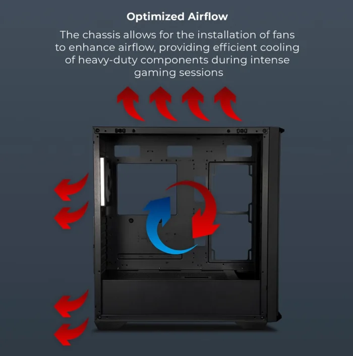 GAMING CABINET VORTEX A BLACK ZEBRONICS - Image 4