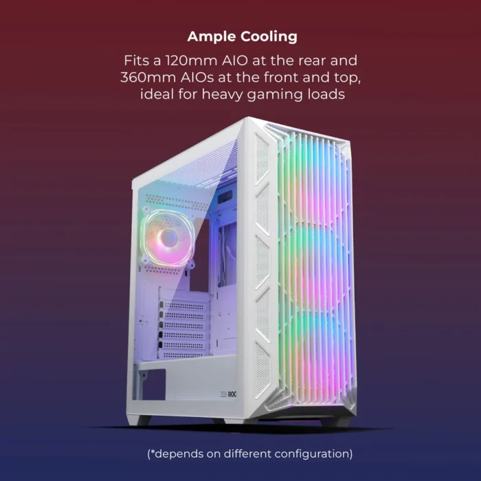 GAMING CABINET ROGUE WHITE ZEBRONICS - Image 5