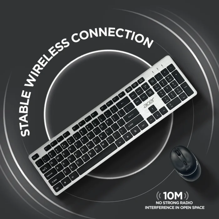 W/L KEYBOARD & MOUSE K666-C (SILVER+BLK )ACER (ZC.A01S1.204) - Image 8