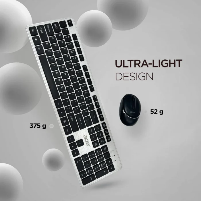 W/L KEYBOARD & MOUSE K666-C (SILVER+BLK )ACER (ZC.A01S1.204) - Image 5