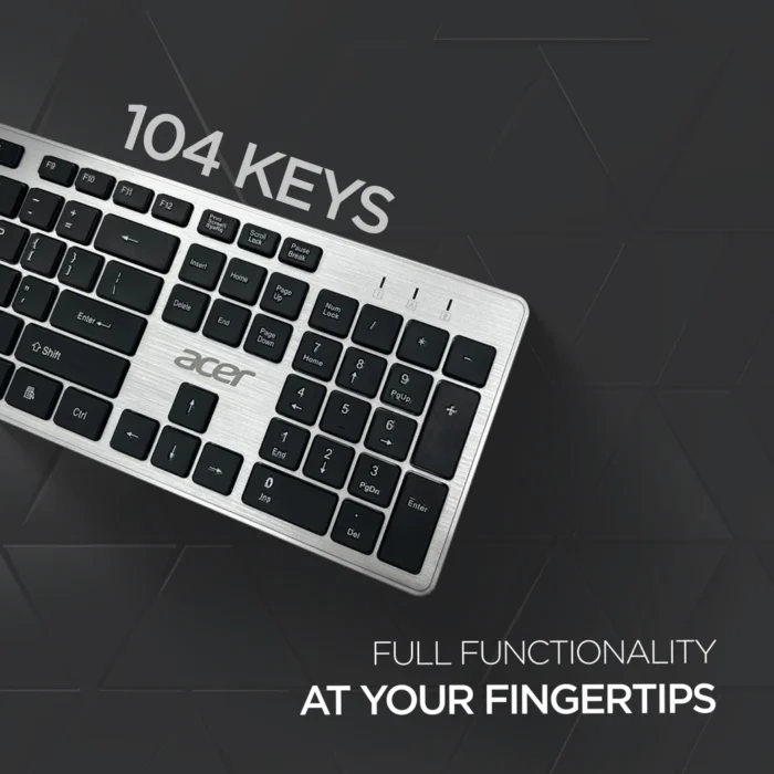 W/L KEYBOARD & MOUSE K666-C (SILVER+BLK )ACER (ZC.A01S1.204) - Image 2