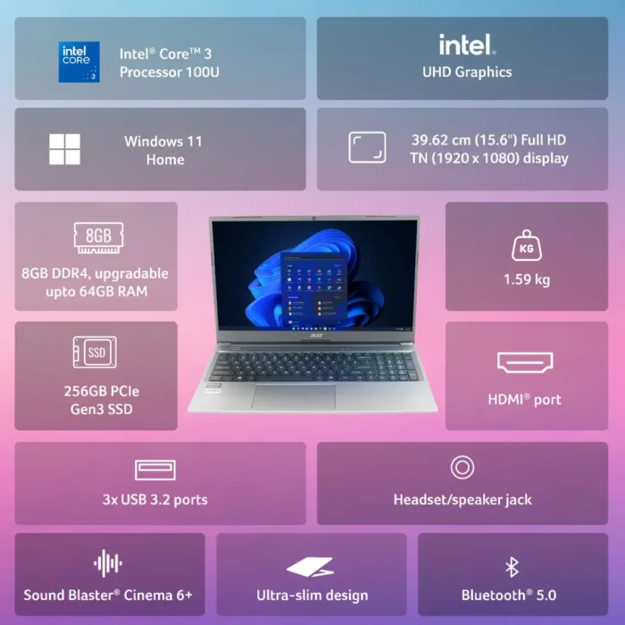 Acer, Aspire Lite Laptop UN.34ESI.02X - Image 8
