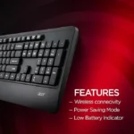 Acer Wireless Keyboard & Mouse Combo with Palm Rest – Black - Image 3