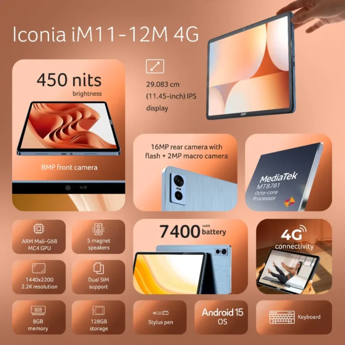 Acer ICONIA Tab iM11-12M ZT.T01SI.03P - Image 8