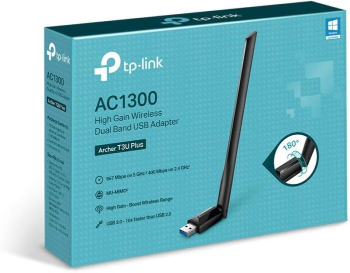 TP-Link Archer T3U Plus AC1300 High Gain Dual-Band USB Wi-Fi Adapter - Image 2