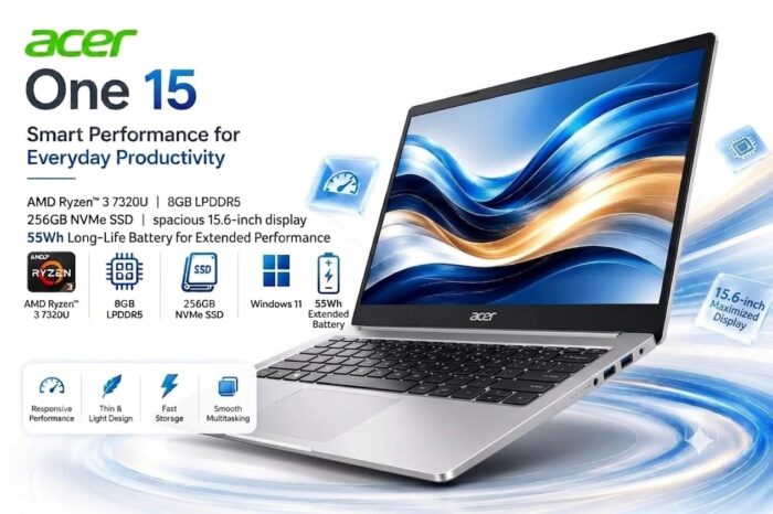 Acer One 15 Smartchoice Laptop – AMD Ryzen 3 (UN.37DSI.003) - Image 2