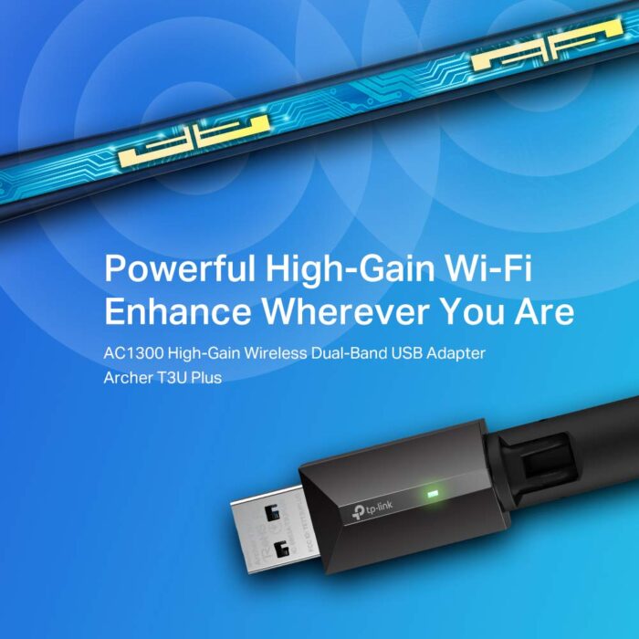 TP-Link Archer T3U Plus AC1300 High Gain Dual-Band USB Wi-Fi Adapter - Image 7