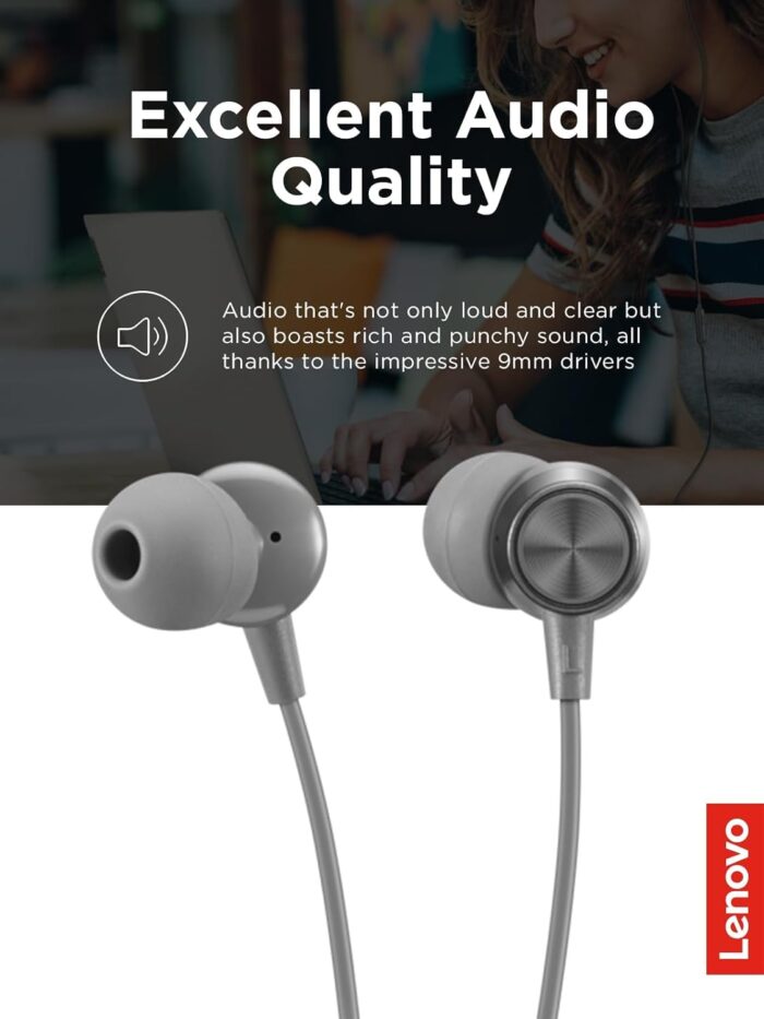 Lenovo 300 Wired USB-C In-Ear Headphones – Grey (GXD1J77353) - Image 5