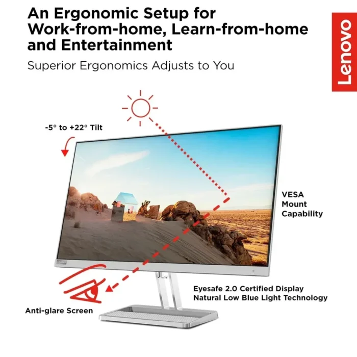Lenovo L27i-40 27-Inch FHD IPS Monitor – HDMI & VGA (67ABKAC4IN) - Image 2