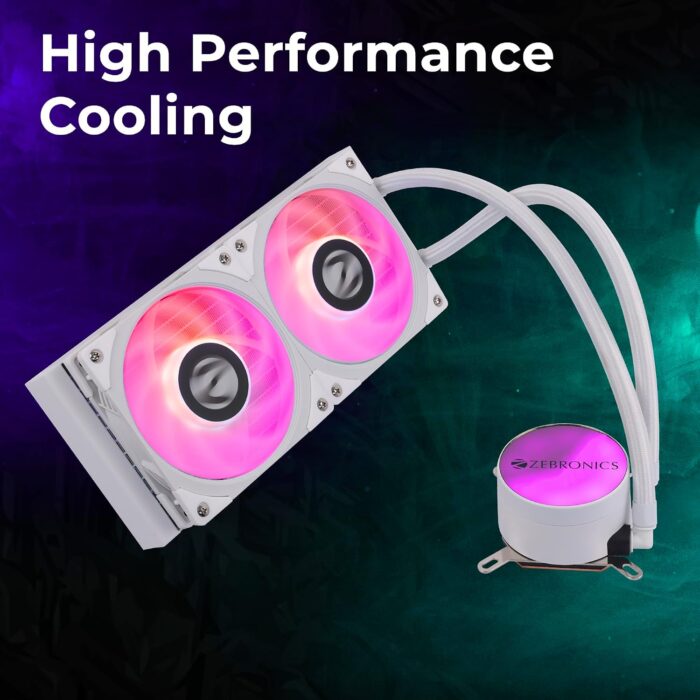 Zebronics 240mm ARGB AIO Liquid CPU Cooler ZEB-AIO240AW – White - Image 8