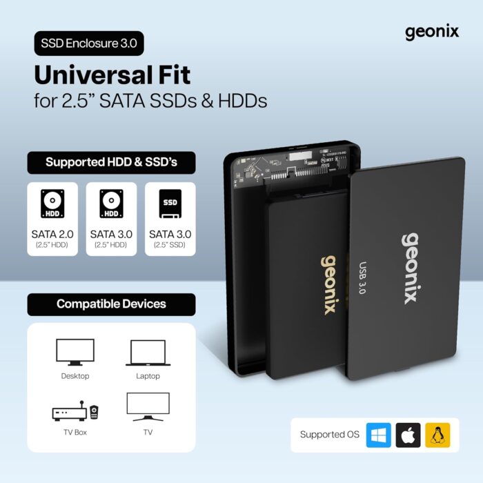 GEONIX 2.5-Inch HDD/SSD Enclosure – USB 2.0 - Image 6