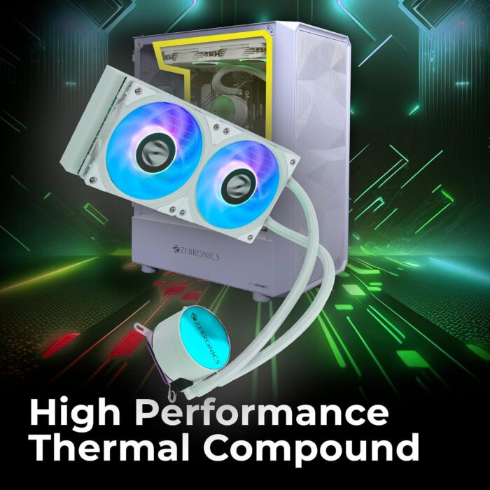Zebronics 240mm ARGB AIO Liquid CPU Cooler ZEB-AIO240AW – White - Image 5
