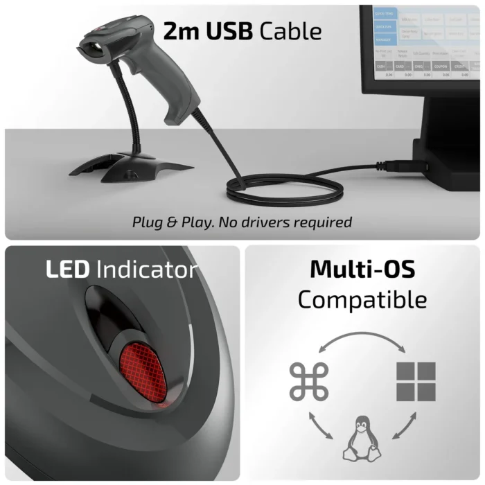 iBall BSS209 (2D-S209) Wired 1D and 2D Barcode Scanner - Image 2