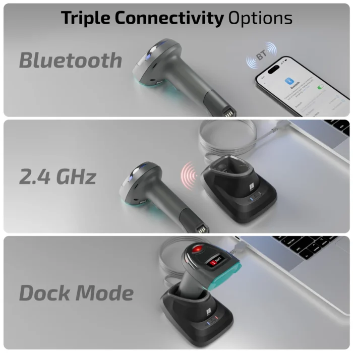 iBall BST300BT Omni25 Wireless 2D Barcode Scanner with Charging Dock - Image 7