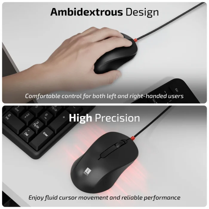 iBall ClickSet 220 Wired Keyboard and Mouse Combo – Black - Image 2