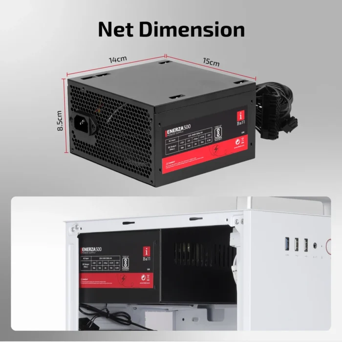 iBall Enerza 500 (Power-250B) SMPS – Desktop Power Supply - Image 2
