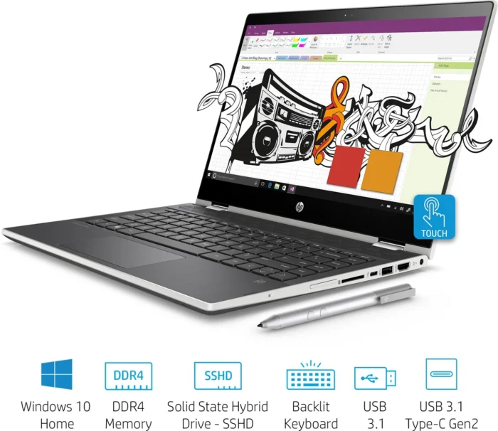 HP Pavilion x360 14-CD0080TU 2-in-1 Laptop – Core i5 (14-CD0080TU) - Image 5