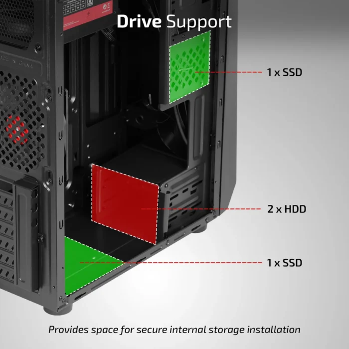 iBall AT:20 Black Mid-Tower Cabinet with SMPS - Image 2