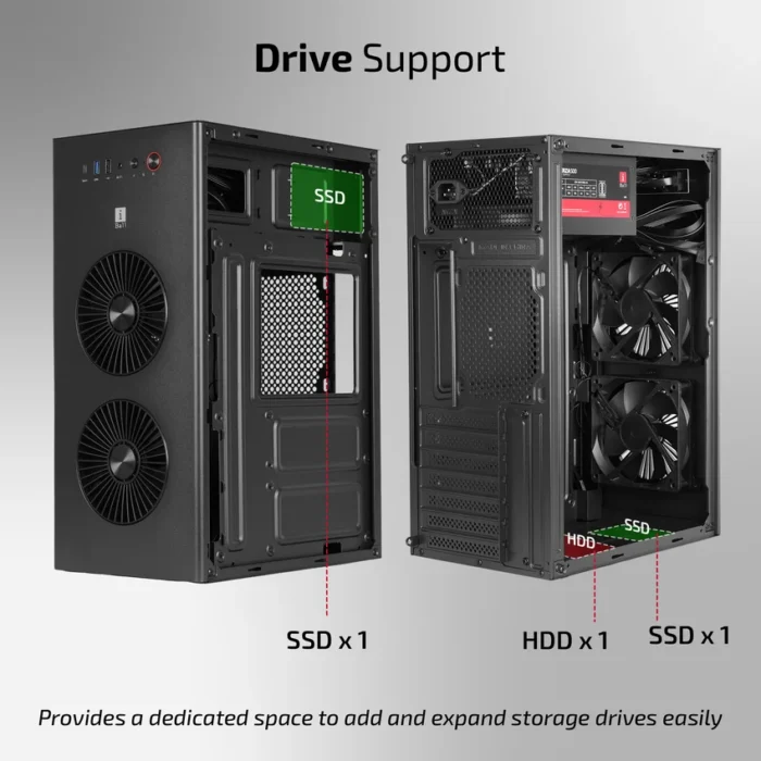 iBall AT:30C Black ATX PC Cabinet - Image 3