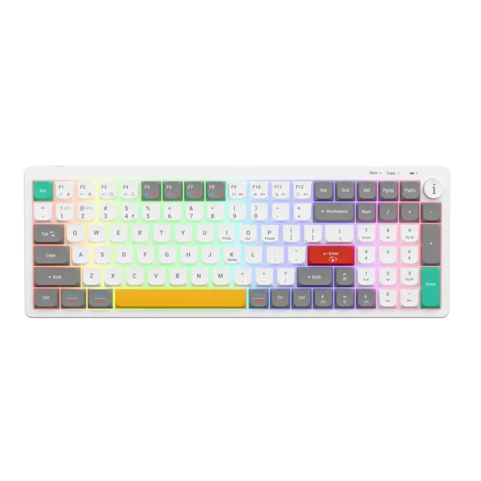 iBall QWERTY S600 Hybrid Wireless RGB Keyboard – Black - Image 5
