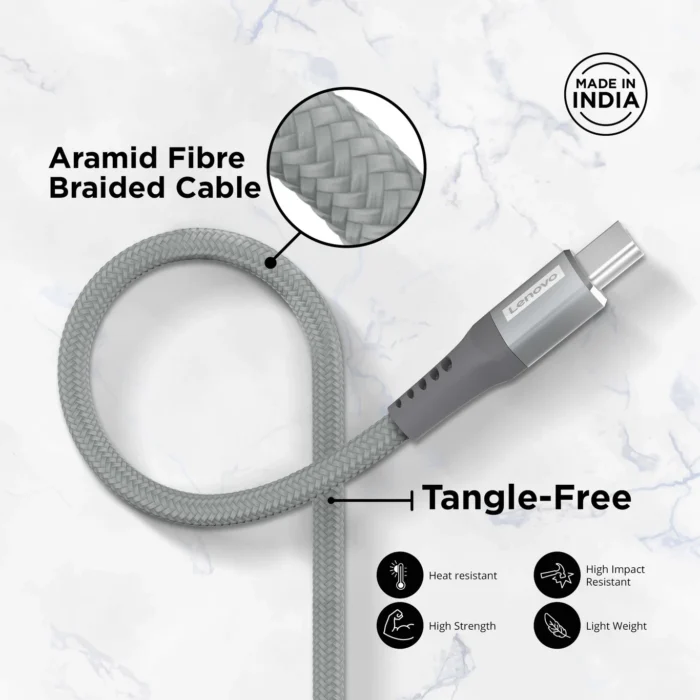 Lenovo USB-A to USB-C Aramid Braided Cable 1.2m (GX91H57112) - Image 4